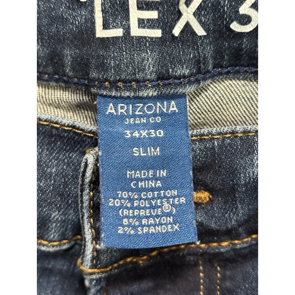 Arizona Adv Flex‎ 360 Slim Fit Leg Med Wash Size 34x30 Low Rise Distressed